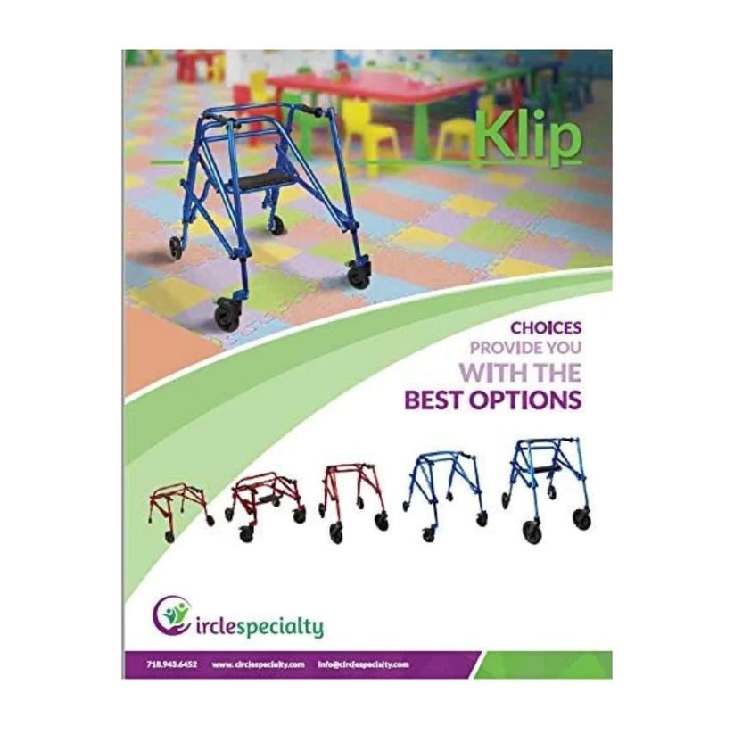 Klip 4-Wheel With Flip-Up Seat posterior Pediatric Walker (KP510-20-30-40) By Circle
