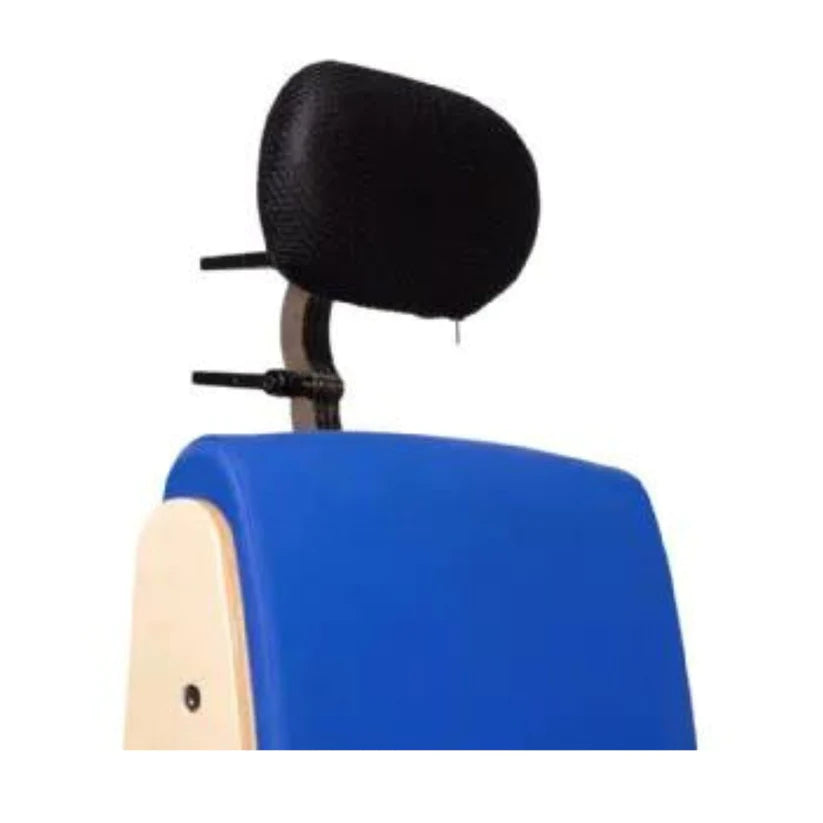Circle Specialty Pango Activity Classroom Chair with blue seat and adjustable black headrest