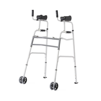 Medline Aluminum Upright Folding Walker with 5" Wheel (MDSUPWALKR) By Medline