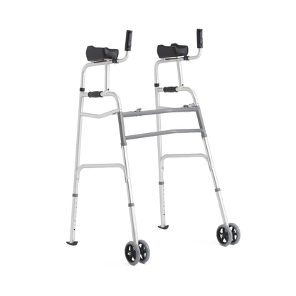 Medline Aluminum Upright Folding Walker with 5" Wheel (MDSUPWALKR) By Medline