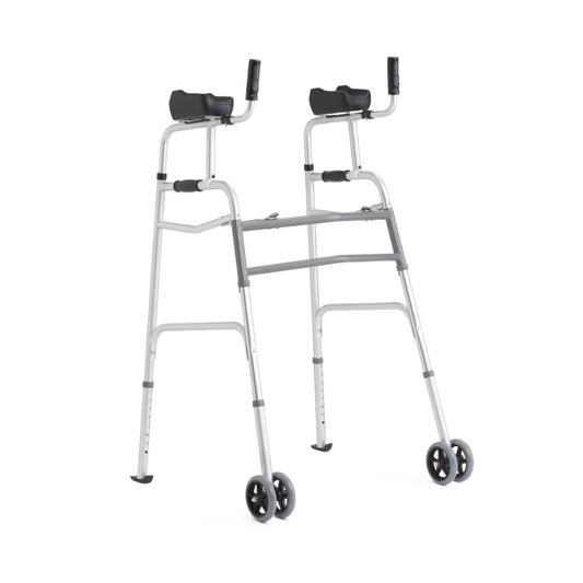 Medline Aluminum Upright Folding Walker with 5" Wheel (MDSUPWALKR) By Medline